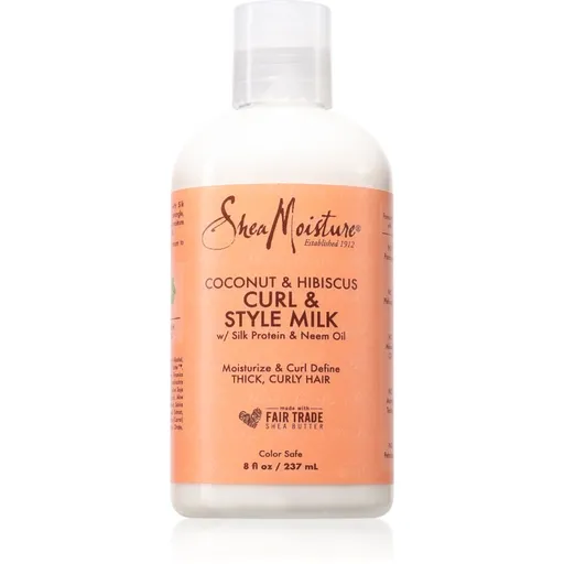 Shea Moisture Coconut & Hibiscus Curl & Style lapte hidratant pentru păr creț 237 ml