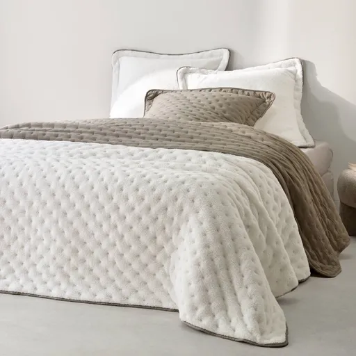 Pătură reversibilă matlasată din microfibră/sherpa