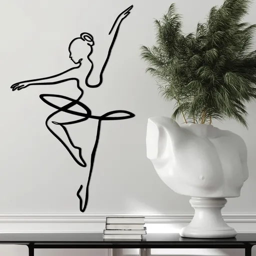 Decoratiune de perete, Ballerina 1, 70 x 42 cm, Negru