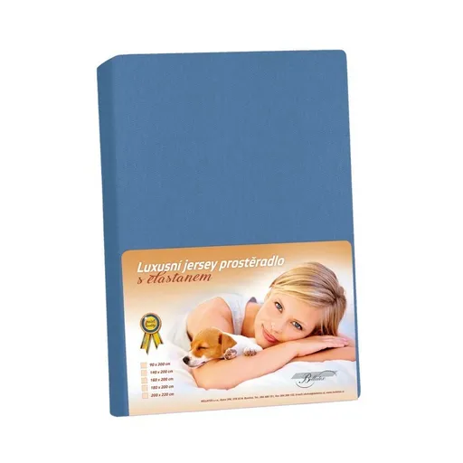 Cearșaf din jersey cu elastan, albastru închis, albastru închis, 90 x 200 cm
