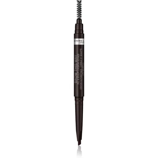 Rimmel Brow This Way creion pentru sprancene perie 2 in 1 culoare 004 Soft Black 0,25 g