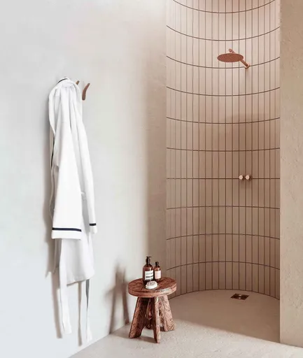 Halat de baie, L'essentiel Maison, Perge, Alb/Negru