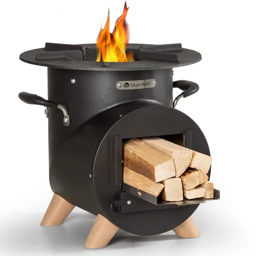 Blumfeldt Oshima Rocket Stove Sobă de camping prietenoasă cu mediul înconjurător oțel mobil