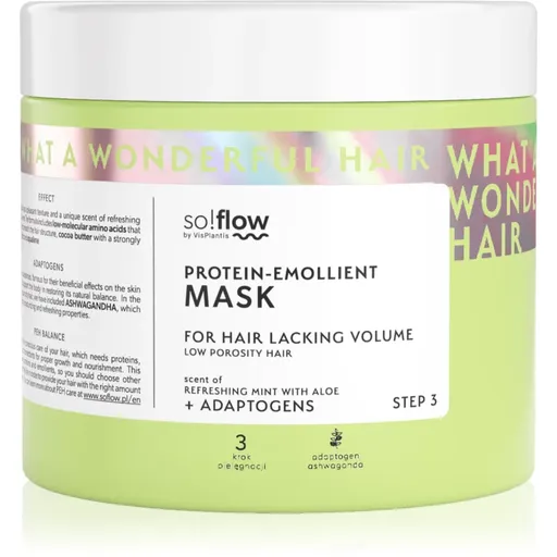 so!flow Low Porosity Hair Protein-Emollient Mask masca pentru par fara volum 400 ml