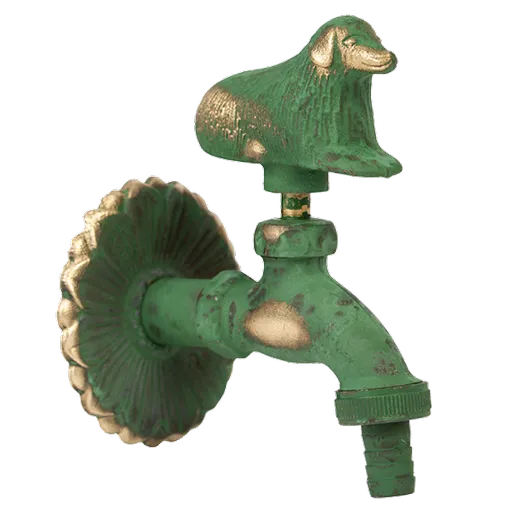 Robinet decorativ 1/2", dublu serviciu din alama si finisaj Caine, culoare verde antic