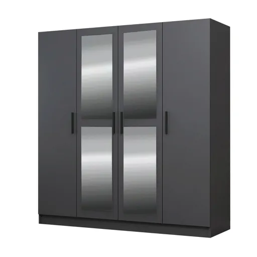 Dulap pentru haine, Hanah Home, Kale, 180x190x52 cm, Antracit