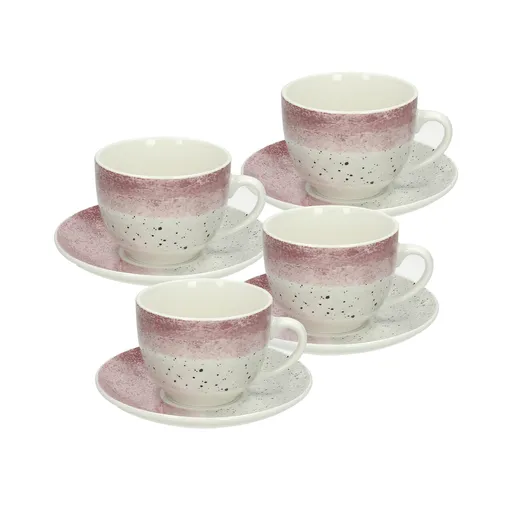 Set 4 cesti de ceai cu farfurie Edge Shade, Andrea Fontebasso, 260 ml, portelan, multicolor