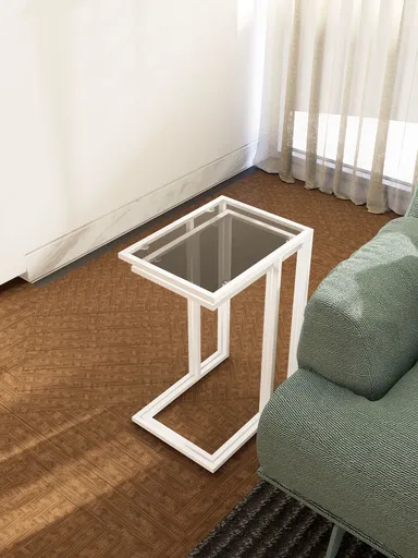 Set masute 3 piese, Hanah Home, Ibiza C, Alb / Fum