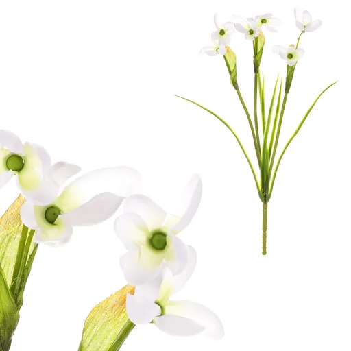 Floare artificială Sněženka, 11 x 11 x 31 cm