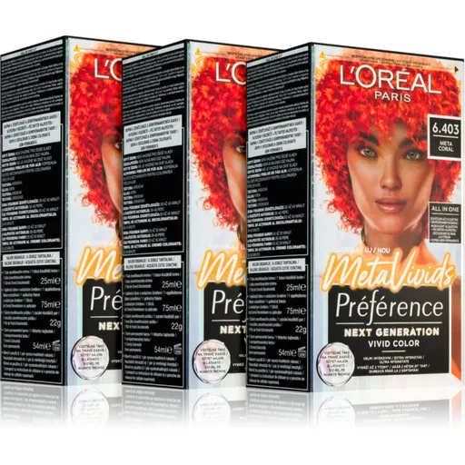 L’Oréal Paris Préférence Meta Vivids vopsea de păr semipermanentă culoare 6.403 Meta Coral