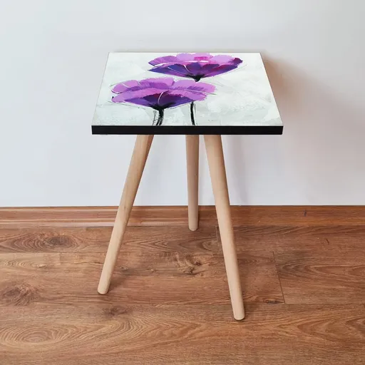 Masuta, Hanah Home, Shp311, 35x42x35 cm, Roz / Violet / Negru / Alb