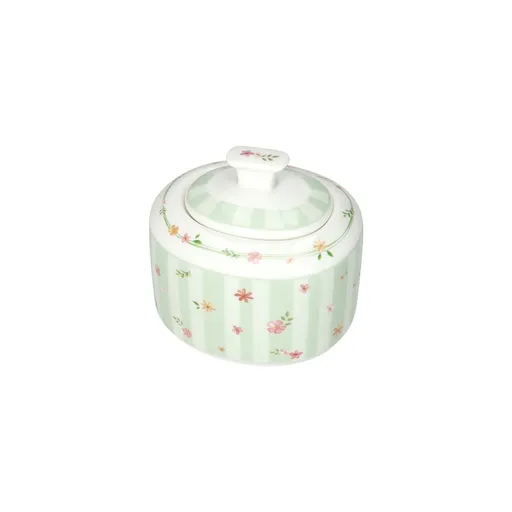 Zaharnita cu capac, Polline Green, Brandani, 10x9x9 cm, portelan New Bone China