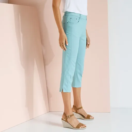 Pantaloni 3/4 stretch cu croială structurată