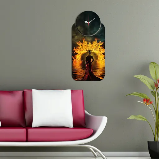 Ceas de perete, YMS-36, Dimensiune: 68 x 32 cm, Multicolor