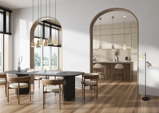 Lustra Agudo, TRIO, 12x150 cm, 10W, 1x E27, metal, taupe