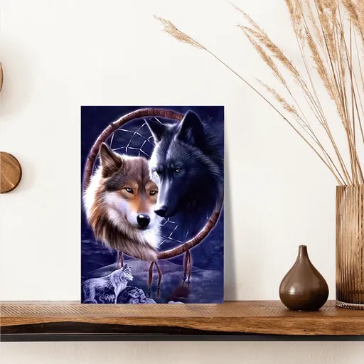 Pictură după numere - Lupi în prinzătorul de vise