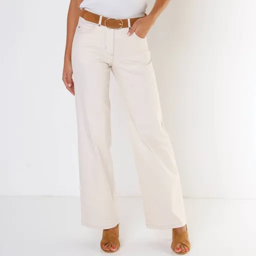 Pantaloni largi din pânză cu 5 buzunare