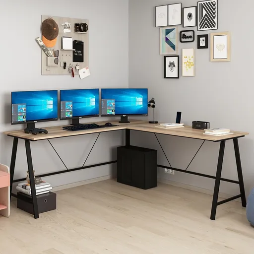 Birou, Hanah Home, Team L, 180x76x60 cm, Dore