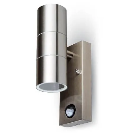Corp iluminat soclu 2XGU10 IP44 cu senzor miscare inox V-TAC SKU-7503