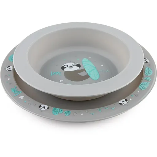 Canpol babies Exotic Animals serviciu de masă pentru copii Grey 2 buc
