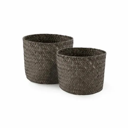 Compactor Set 2 coșuri împletite MIKA, maro, maro