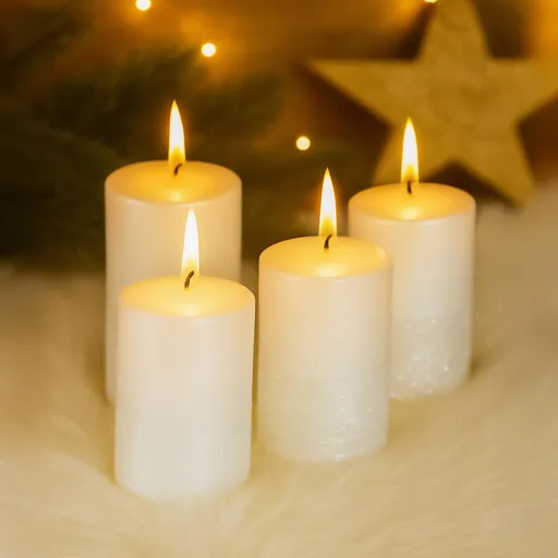 Lumânări din ceară, set 4 buc.