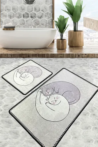 Set covorase de baie, L'essentiel Maison, Katt, Poliester, Multicolor