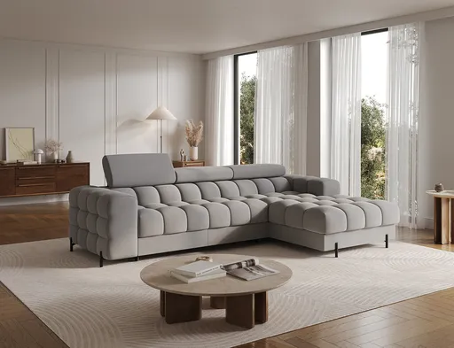 Coltar extensibil dreapta 3 locuri ELTAP, RT-04SO, Felro, 285x181x93 cm, lemn/poliester, gri inchis