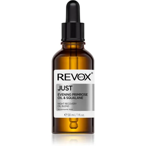 Revox B77 JUST Evening Primrose Oil & Squalane ulei regenerator pentru noapte reface bariera protectoare a pielii 30 ml