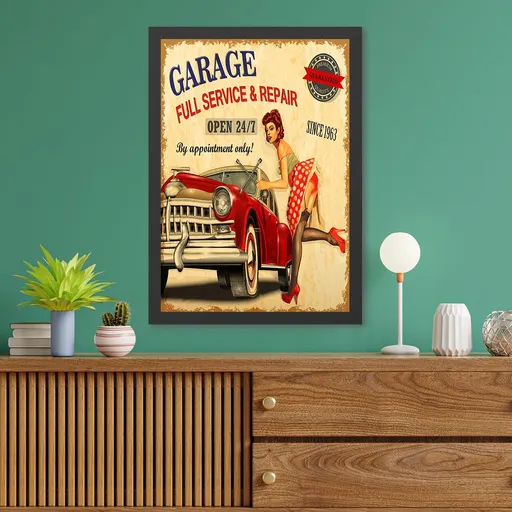 Tablou decorativ, Garage (55 x 75), Polistiren, Multicolor