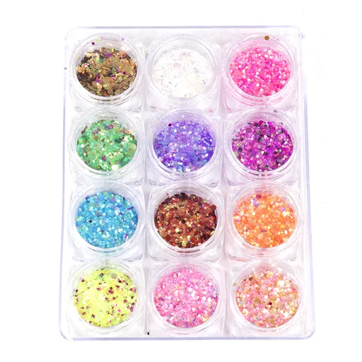 Decor Unghii, Paiete, Set 12 Culori 13013