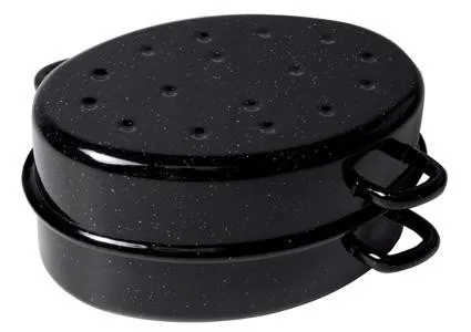 Tavă de copt ovală din email cu capac