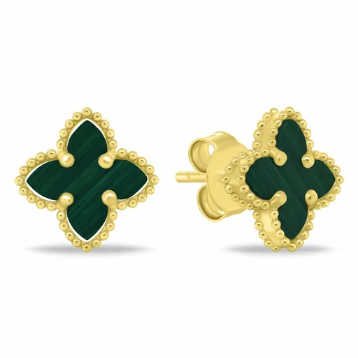 Brilio Silver Cercei din argint placat cu aur, în formă de floare, cu un design atemporal EA1156YG