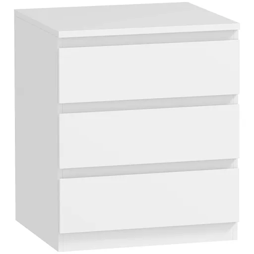 HOMCOM Comodă 3 sertare cu închidere silențioasă Comodă pentru living Birou Stil modern 45x40x52,8 cm Alb | Aosom Romania