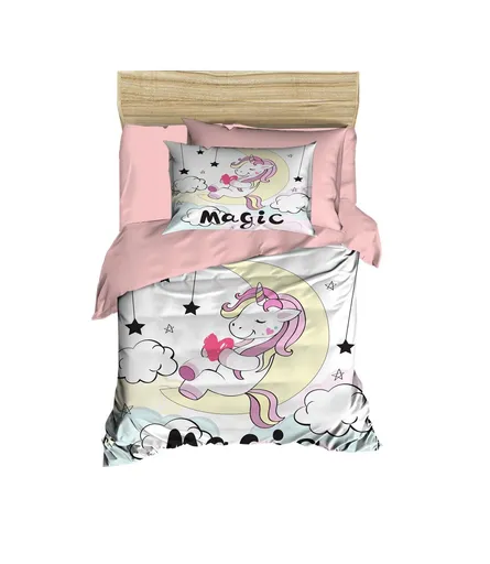 Lenjerie de pat pentru copii, L'essentiel Maison, PH129, Roz/Alb