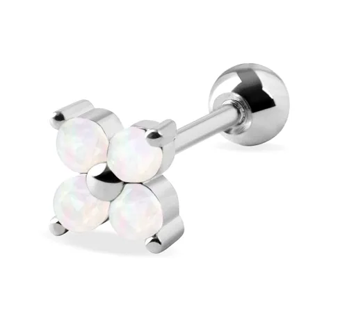 Troli Cercel piercing delicat cu cristale albe