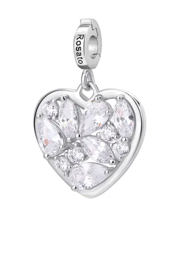 Rosato Pandantiv inimă din argint cu zirconiu cubic transparent Storie RZ242R