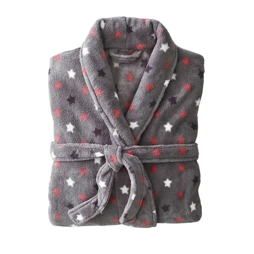 Halat de baie din fleece cu guler șal și lungime de 115 cm, moale la atingere