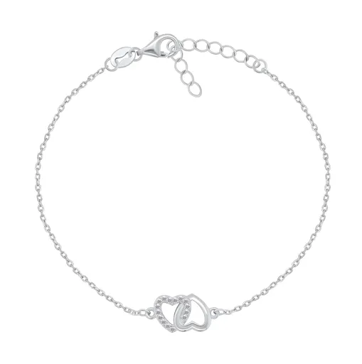 Brilio Silver Brățară fermecătoare de argint cu inimi BRC138W