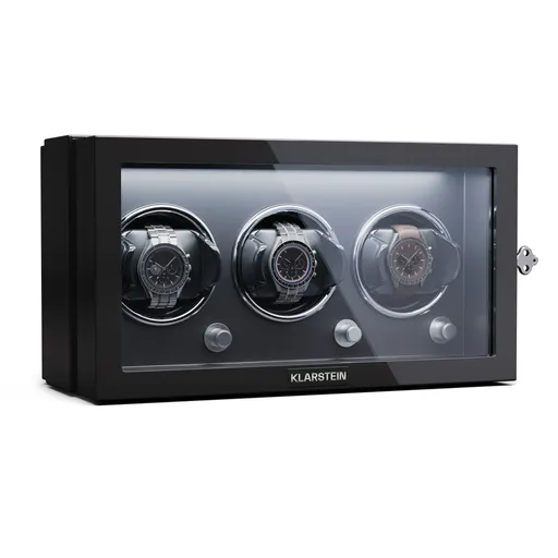 Klarstein Sarthe 3, aparatul de întors ceasuri, pentru 3 ceasuri, 4 moduri de rotație, iluminare LED, blocare