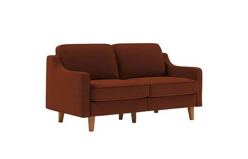 Canapea 2 locuri, Atelier del Sofa, 918CMF1138, Otel, Roșu de țiglă / Nuc