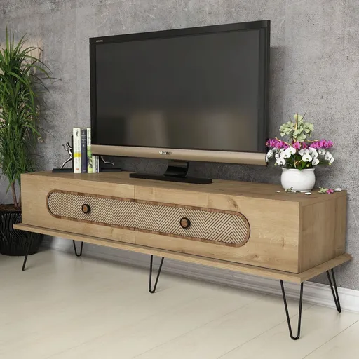Comoda TV, Hanah Home, Ekol, 145x45x40 cm, Stejar