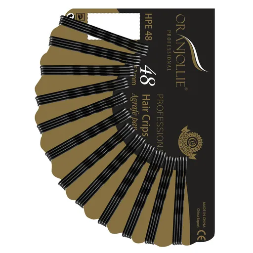 Agrafe evantai 48/set negre Oranjollie