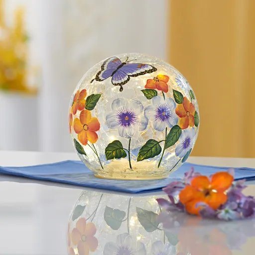 Glob LED din sticlă cu fluturi