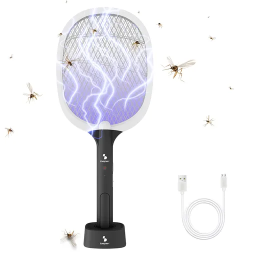 Capcana electrica pentru insecte Beper P206ZAN250, 2W, Incarcare USB, Suport,  Iluminare LED, Alb