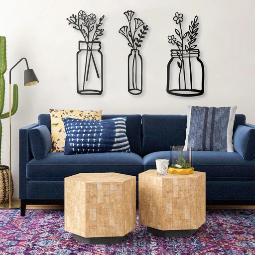 Decoratiune de perete, Life İn The Vases, Dimensiune: 112 x 70 cm , Negru