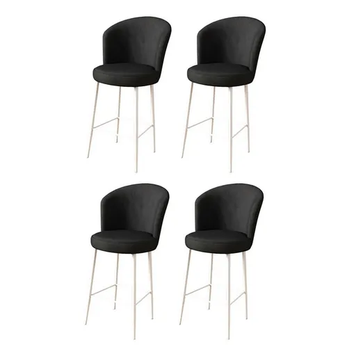 Set de scaune de bar Fora Black and White, 4 buc., negru, 4 buc