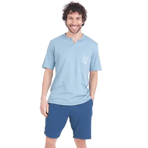 Pijamale scurte Easy Coton Athena din 2 materiale