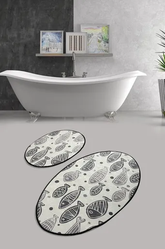 Set 2 covorase de baie, Chilai, Fish DJT Colourful