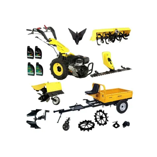 Pachet Campo U16E Motocultor 14CP + RM500C Remorca 500Kg + BC120M Bara cosire + 3xPlug + FT90 Freza tractata + 2xRoti metalice RM47 + 2xCuple + 4L Ule